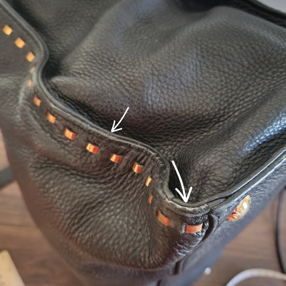 Michael Kors Hamilton Black Leather Satchel Shoulder Bag - Picture 15 of 16